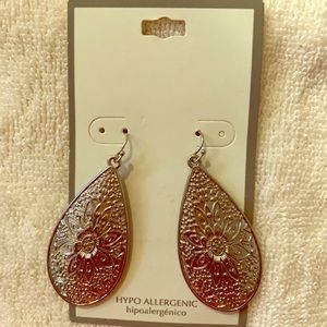 Earrings - long - silver - hypoallergenic